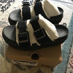 Dr. Martens Black Suede Sandals